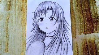 SAD ANIME GIRL DRAWING / MANGA GIRL DRAWING /  ÜZGÜN ANIME KIZ ÇİZİMİ / MANGA KIZ ÇİZİMİ # animegirl