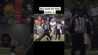 Bro went for that tackle 🤣 #nfl #football #tackle #funny #come#viralvideo #shorts #short #draft