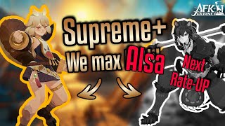 First test! Alsa at SUPREME+! We max the Rate UP! - AFK Journey