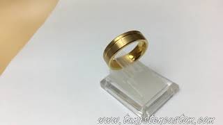 Couples Men's Gold Grooved Tungsten Ring Brushed Wedding Bands