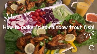 How to make TASTY Fried Rainbow Trout Fish! // Afghan Kitchen