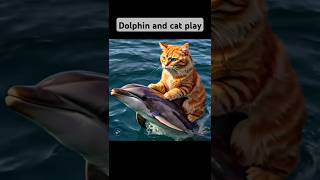 Watch a dolphin play with a cat funny show|#shorts #shortsfeed #shortsbeta #animals