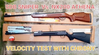 SDB #SNIPER NITRO Vs #NX200 ATHENA - VELOCITY TEST WITH CHRONY MACHINE. 2023