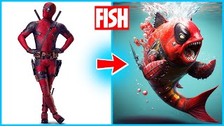 AVENGERS but FISH-VENGERS 💥 All Characters | Marvel & DC | SUPERHEROES