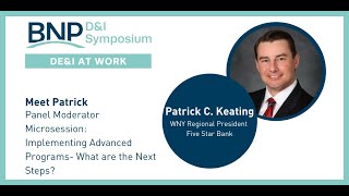 D&I Symposium 1 min look at Panel Moderator Patrick Keating