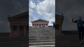 Tyron walking up Rocky stairs #rocky