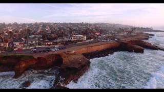 Aerial Sunset Cliffs San Diego California