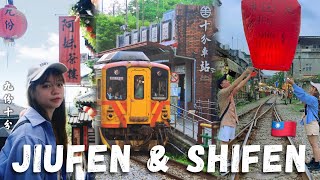 BEST day trip in TAIPEI🏮🎋Travel Guide VLOG🧋sky lanterns ; mountain old streets ; local food hunt 🍜