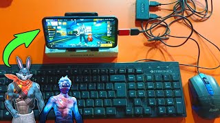 keyboard and mouse Playing with mobile || Playing keyboard and mouse 🖱️⌨️ me freefire