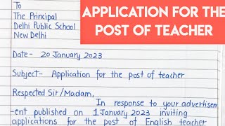 Application for the post of teacher#application #applicationforpostofteacher#psseducation