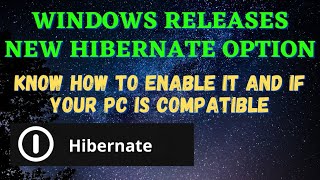 New Hibernate Option For Window Users || How To Enable Hibernate Option | All About Hibernate Option