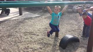 Henry on the monkey bars at Snowbird