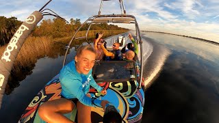 Glassy Sunset Barefoot Water Skiing at the World Barefoot Center