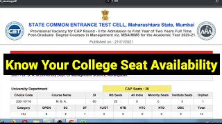 Vacant Seat for CAP 2 | CAP Seats | Category wise Allocation | Quick Update