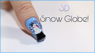 SNOW GLOBE Nails! | 12 Days of Christmas Nails Day 7! 3D Gel Design