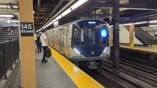 MTA Subways - Two R211A Trains on the (A) Line at 145th Street