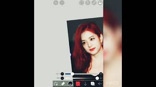 Jisoo in red hair