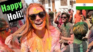 OUR FIRST HOLI EXPERIENCE 🇮🇳 Playing Holi in India