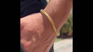 Men's Curb-Link 2-Piece Chain and Bracelet Set in Gold Ion-Plated Stainless Steel 24" 8.5" (6mm)