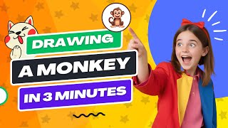 How to draw a Monkey in 3 Minutes! 🐵 | Easy Drawing for Kids #coloring #drawingtutorial