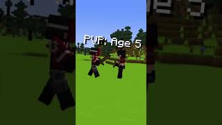 Minecraft PVP at different ages