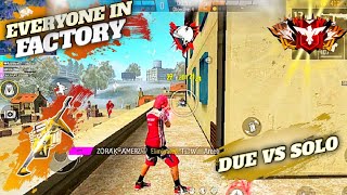 DUE VS  SOLO EVERYONE IN FACTORY || CS RANK PUSH || FREE FIRE NEW GAMEPLAY