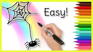 SPIDER Drawing - Easy for Kids