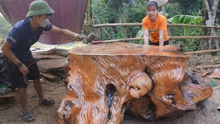 Extreme Dangerous Big Wood Cutting, Pruning Tree Stumps, Color Spray - Amazing Woodworking Machines