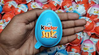 NEW! Colored Glitter Kinder Joy opening ASMR - A lot of Kinder Surprise egg toys Part-145