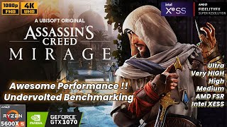 Assassin's Creed Mirage  | Ryzen 5 5600X | GTX 1070 | 16GB Ram | GPU Undervolted Benchmark