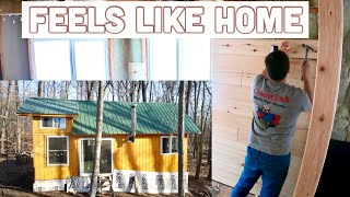 Beautiful Homemade Tongue and Groove Panel Install: Off Grid Cabin Build