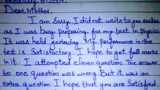 Write a letter to your mother about the test you have just taken || Letter