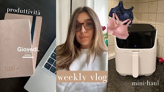 WEEKLY VLOG PRODUTTIVO // bilanciare lavoro e vita personale, mini haul&svuota la spesa