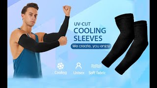 Cool Men and Women Cotton Arm Sleeves, Fingerless UV Protection Sleeves for Sports