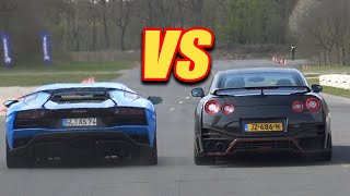 NISSAN GTR R35 vs LAMBORGHINI AVENTADOR - DRAG RACE!