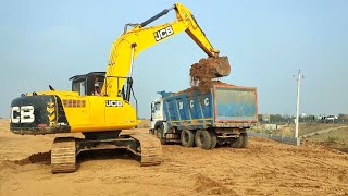 JCB Excavator Backhoe Loader Loading Mud in Tata 2518 Tipper Truck | Road Roller Video