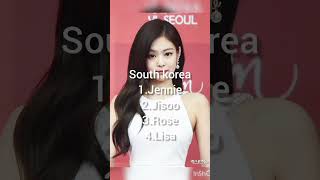 popularity ranking of blackpink in different countries #shorts #ytshorts ||Anisha Takiya