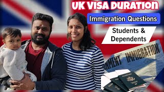 UK Visa Duration & Immigration Questions | Students & Dependents - Tamil