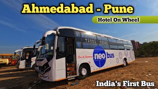 Ahmedabad to pune bus Luxury AC Sleeper bus by Neo bus brand new bus , bus journey 😍