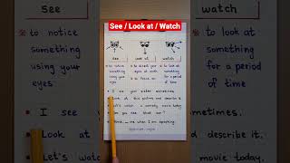 See / Look at / Watch #english #learning #englishlearning #satisfying #learnenglish #tence