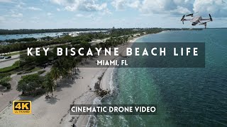 Key Biscayne: Relaxing Beach Life [4k Miami Cinematic Drone Video] #keybiscaynebeach