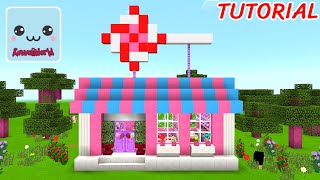 How to build CUTE CANDY SHOP in Kawaii World - TUTORIAL