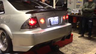 2003 is300 widebody 2nd dyno pull full custom exhaust with srt intake. 2nd pull.