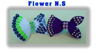 How to Make a beautiful kanzashi hair bow With ribbon //DIY// ?