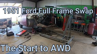 1951 Ford Shoebox Full Frame Swap Part 1!