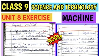 Class 9 science unit 8 simple machine exercise in English | Science guide in English 2080