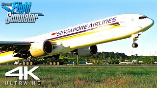 Ultra 4K REALISM!! | Singapore Airlines Boeing 777-300ER Landing At Zurich Airport | MSFS2020