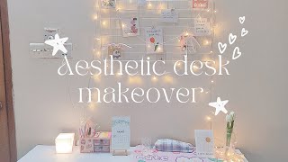 Aesthetic desk makeover 2022| Simple setup Part 1