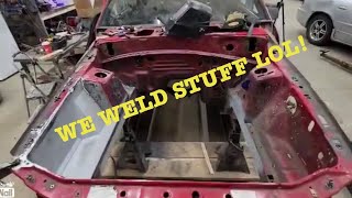 Shaving a Foxbody Mustang engine bay part 2.