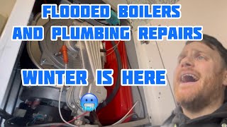 Flooded Boilers and Plumbing Repairs….Winter Is Here 🥶Day in the Life Of A Plumber